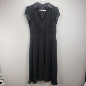 Robbie Bee Women's 10 Short Sleeve‎ Black Collar Dress Wednesday Addams Gothic